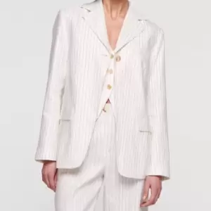 Aligne Harrison Linen-Blend Pinstripe Blazer - EU 40/UK 12