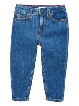 Tommy Hilfiger Girls High Rise Tapered Jeans - Blue, Size Age: 4 Years, Women