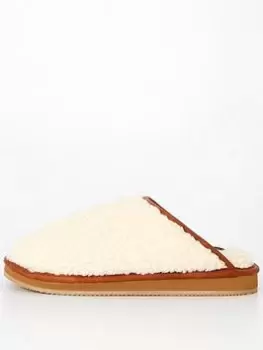 Polo Ralph Lauren Kayleigh Faux Shearling Slip On Slipper - Natural, Brown, Size 39, Women