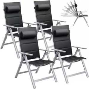 Garden Chair Bern Premium 4Pcs Set Silver Padded