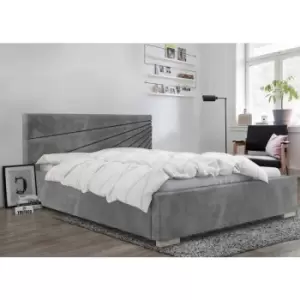 Envisage Trade - Fenna Upholstered Beds - Plush Velvet, King Size Frame, Grey - Grey