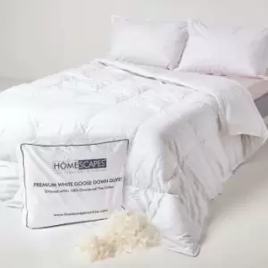 Homescapes - Premium White Goose Down 4.5 Tog Super King Size Summer Duvet - White