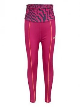 Nike Younger Girls Dri-FIT Printed Leggings - Purple, Purple, Size 3-4 Years