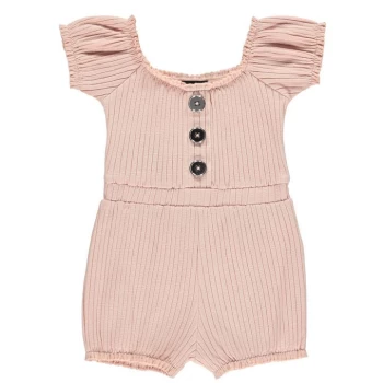 Firetrap Rib Playsuit Baby Girls - Lotus Pink