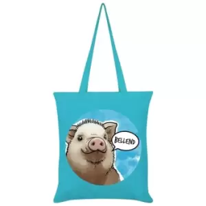 Bellend Pig Tote Bag (One Size) (Azure Blue/Brown/White) - Cute But Abusive