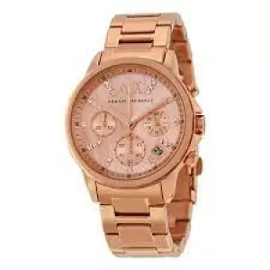 Armani Exchange Womens Chronograph Rose Gold-Tone Stainless Steel Watch - Rose Gold