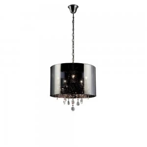 Ceiling Pendant with Chrome Shade 5 Light Polished Chrome, Crystal