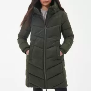 Barbour International Longline Boston Quilted Shell Hooded Coat - UK 10