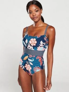 Pour Moi Reef Control Printed Swimsuit - Multi, Size 18, Women