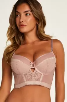 Hunkemoller Malika padded longline underwired bra Pink