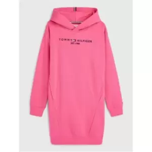 Tommy Hilfiger Essential Hoodie Sweat Dress L/S - Pink