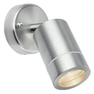 IP44 Outdoor Adjustable Spotlight Brushed Steel GU10 Dimmable Accent Downlight