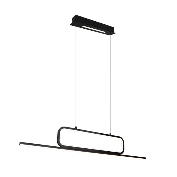 Aick Modern 38W LED Pendant Ceiling Light Black Matt 3000K