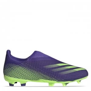 adidas X Ghosted .3 Laceless Junior FG Football Boots - Ink/SignGreen