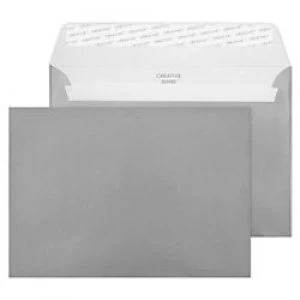 Creative Metallic Coloured Envelopes C5 Peel & Seal 162 x 229mm Plain 130 gsm Metallic Gunmetal Pack of 25