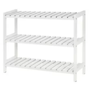 HOMCOM Shoe Shelf 837-053WT MDF, Pine Wood White 700 mm x 260 mm x 575 mm