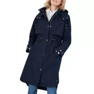 Joules Womens Helmsley Waterproof Longline Hooded Rain Coat UK 10- Bust 35', (89cm)