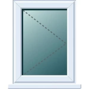 White PVCu RH Side Hung Window H820mm W620mm