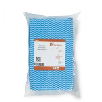 Facilities Cleaning Cloths Anti microbial 40gsm W500xL300mm Blue Pack