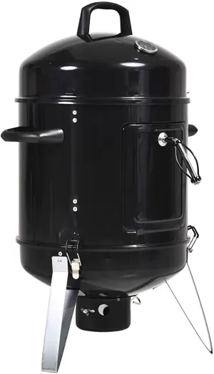 Outsunny Steel 3 in 1 Charcoal Smoker Grill w/ Thermostat Black