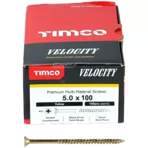 Timco Multi Purpose Countersunk Velocity Screw - 5.0 x 100 (100 pack)