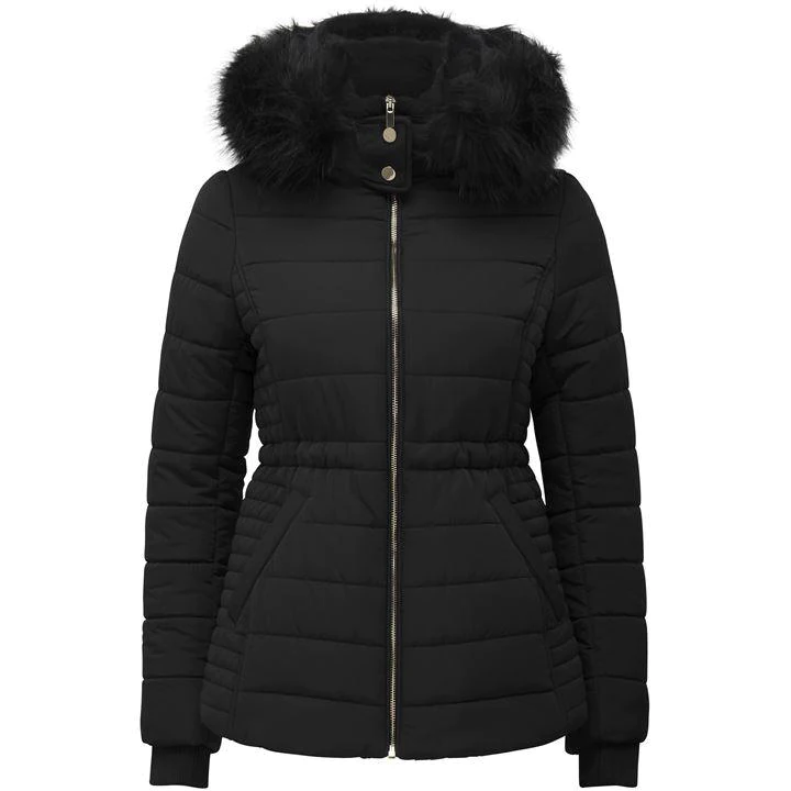 Forever New Black 'Lisa' Short Puffa Jacket - 10