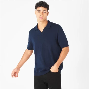 Jack Wills Neck Knit Polo Shirt - Blue