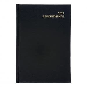 Office A5 2019 Appointment Diary Day to Page Casebound and Sewn Vinyl