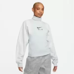 Nike Air Womens Corduroy Fleece Top - Silver