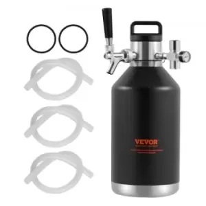 VEVOR Beer Growler Tap System, 128Oz 4L Mini Keg, 304 Stainless Steel Pressurized Beer Growler, Keg Growler with Pressure Display, CO2 Regulator Fauce