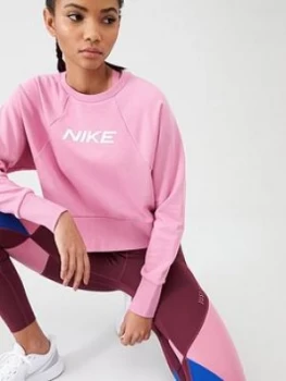 Nike Training Get Fit Logo Sweat Top - Flamingo