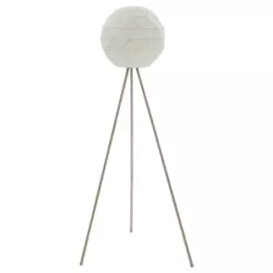 Premier Housewares Mateo Geometric Floor Lamp with Steel Base - White