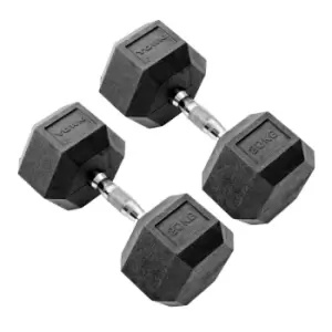 York 20kg Rubber Hex Dumbbell