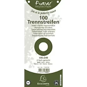 Forever Horizontal Dividers 105x240mm, White, 12 Packs of 100