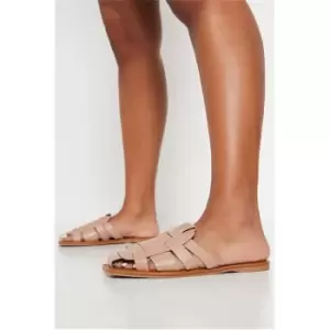 I Saw It First Closed Toe Woven Sandals - Brown