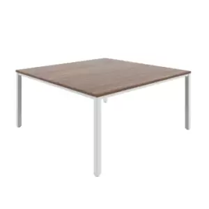 Tc Fraction Infinity 160 x 160 Meeting Table - Dark Walnut with White Legs