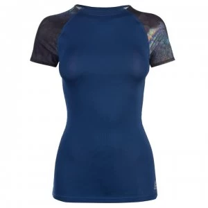 Reebok Short Sleeve Oilslick T Shirt Ladies - Bunker Blue