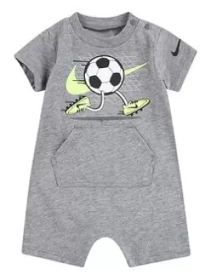 Boys, Nike Younger Boy Graphic Romper, Grey, Size 3 Months