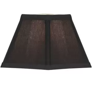 5" Inch Square Tapered Lamp Shade Black Faux Silk Fabric Cover Modern Elegant