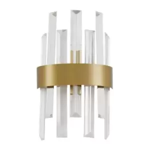 Merano Kimberley Wall Lamp Satin Gold Metal Clear Crystal (7 pcs) LED G9