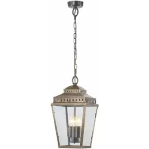 Outdoor IP44 3 Bulb Chain Lantern Aged Brass LED E14 60W