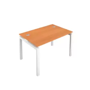 Telescopic Sliding 1 Person Beech Bench with Cable Port - 1200 X 800 - White Frame