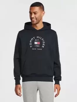 Tommy Hilfiger Flag Arch Hoodie - Black , Navy, Size L, Men