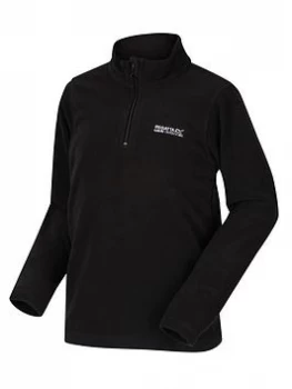 Boys, Regatta Childrens Hot Shot II Half Zip Fleece - Black, Size 7-8 Years