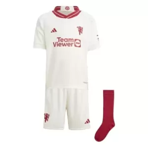 adidas Manchester United Third Minikit 2023 2024 Infants - White