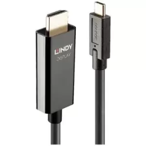 LINDY Cable USB-C plug, HDMI-A plug 7.50 m Black 43316 USB-C screen cable