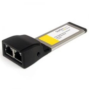 StarTech.com Dual Port ExpressCard Gigabit Laptop Ethernet NIC Network Adapter Card