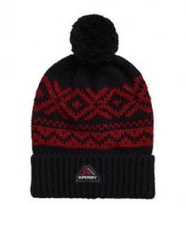 Superdry Fairisle Beanie, Navy, Men