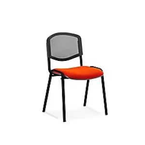 Dynamic Stacking Chair ISO Seat Tabasco Red Pack of 4 Without Arms Fabric