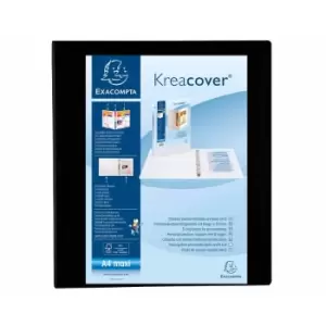 Exacompta Kreacover Ring Binder 4 D Rings 40mm A4 Plus, black